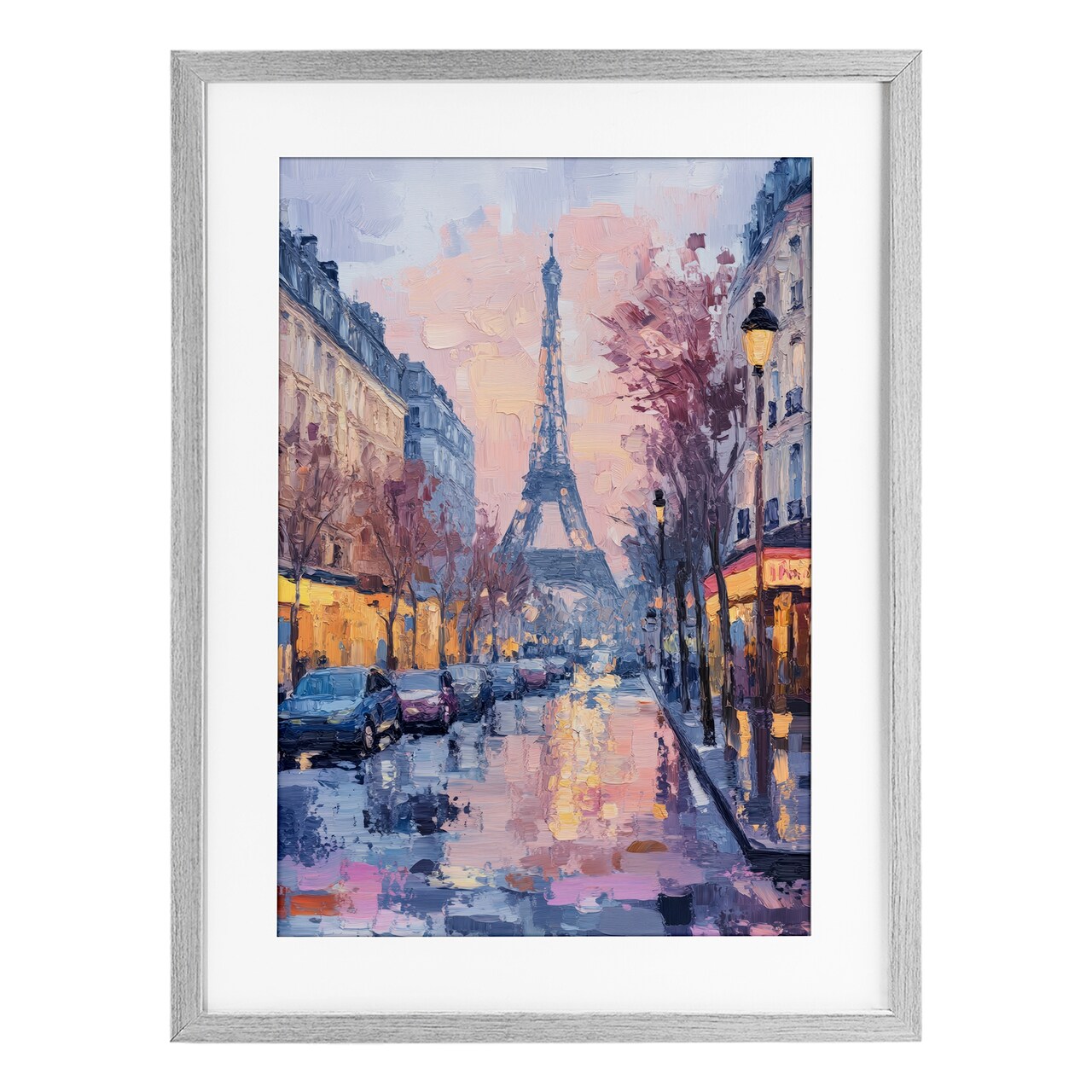 Stupell Industries Paris Street Abstract City Framed Print Under Glass, design by Petal Prints Design